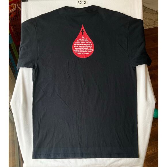 Fruit of the Loom Men Short Sleeve T-shirt Size L, Black, Blood Sweat Tears - Picture 7 of 7